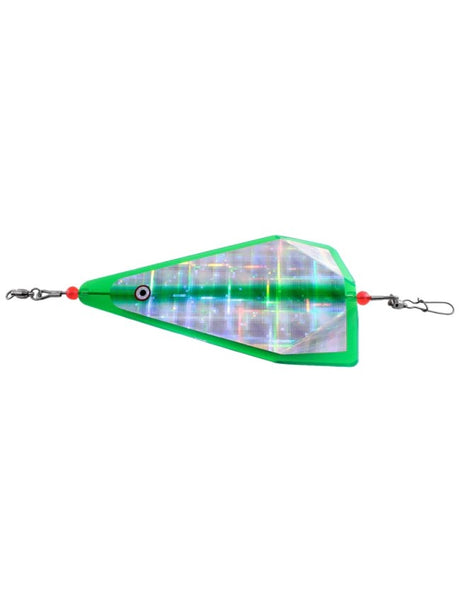Gibbs Inline Flasher - UV Green Haze Stripe 88657 - 6"