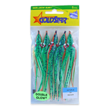 Gold Star Yamashita Octopus Squid - Glow Green Red Racer