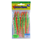 Gold Star Yamashita Octopus Hoochies 5-Pack - Chartreuse Red Racer