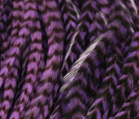 Hareline Half Grizzly Saddle - Purple #298 Hareline Dubbin