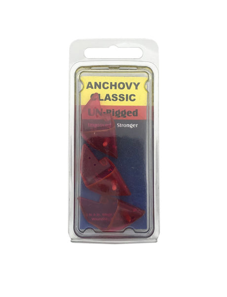 Oki Anchovy Classic Teaser Head Unrigged 3pk - Red