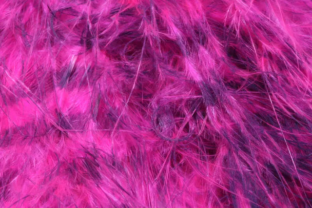 Hareline Jailhouse Marabou - Fl Hot Pink Barred Purple #133 Hareline Dubbin