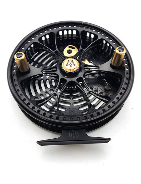 Kingpin Zeppelin Aero 500 Centerpin Reel - HC Custom Black with Gold