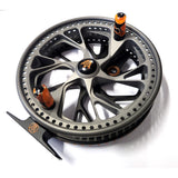 Kingpin Zodiac 500 Centerpin Reel - Gray & Black with Orange Highlights