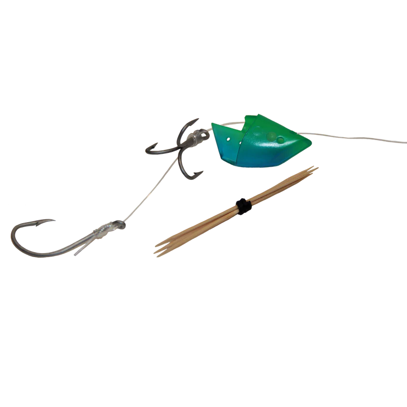 Lighthouse Lures Anchovy Bait Holder - Blue Green with Glow Pin - Rigged 1pk