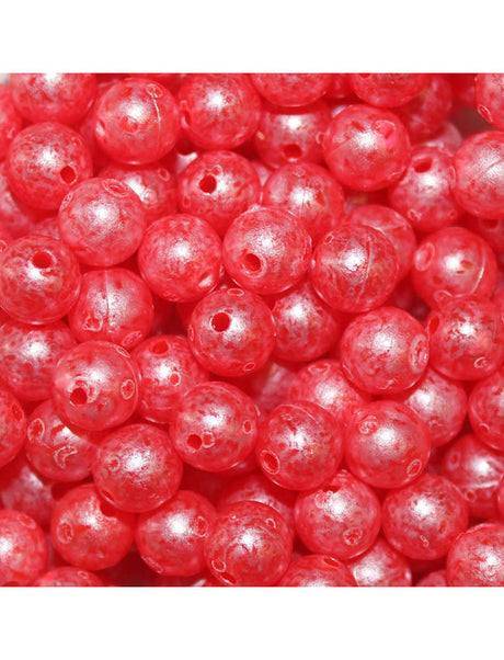 TroutBeads Mottled Beads - Hot Cherry Roe - 10mm (15pk)