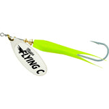 Mepps Flying C Spinner - Silver Blade & Hot Chartreuse Sleeve - 3-1/4" - 5/8oz
