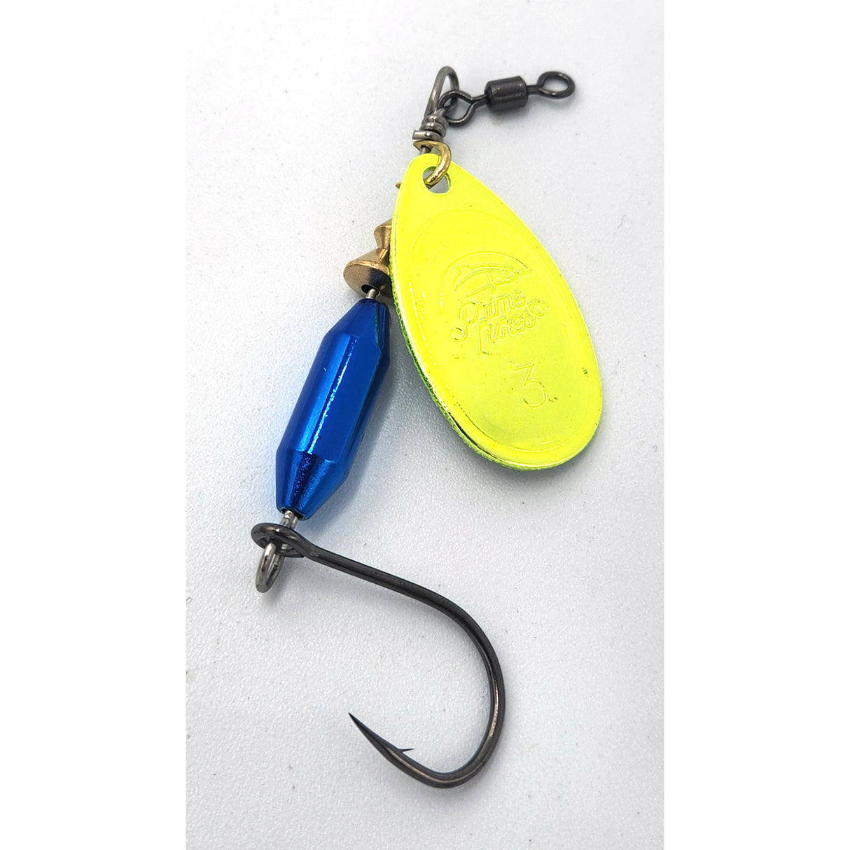 Prime Lures "Clean Up Crew" Weighted Spinner - Metallic Chartreuse/Blue - #3 - 2/7oz