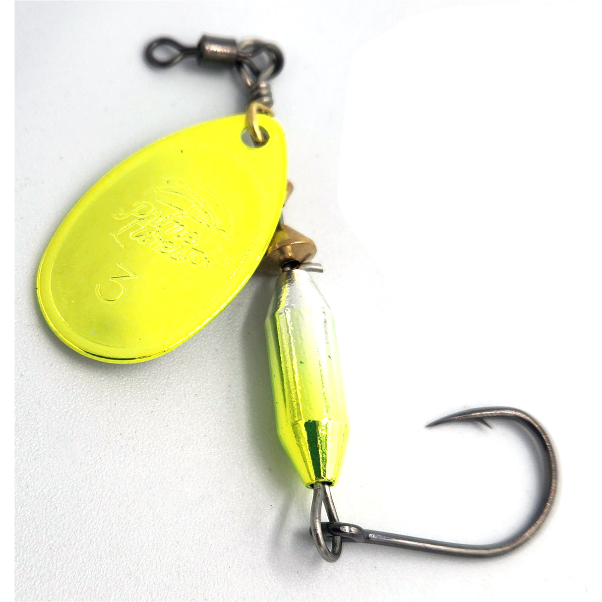 Prime Lures "Clean Up Crew" Weighted Spinner - Metallic Chartreuse/Chartreuse - #3 - 2/7oz