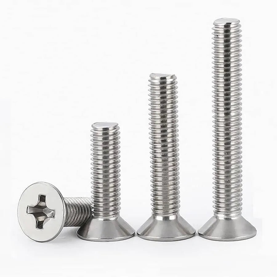 Stainless Steel Flat Head Machine Screws Multiple Sizes & Lengths