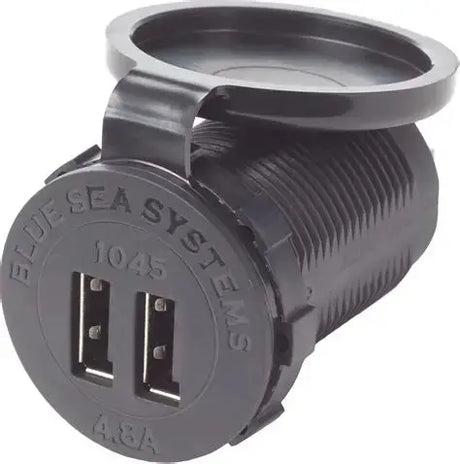 Blue Sea 1045 Dual Usb 4.8a Charger Port 12/24vdc Socket Mount Blue Sea Systems