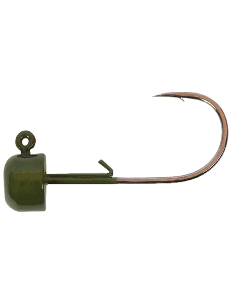 Owner Block Head Hooks - Green Pumpkin - 1/8 oz