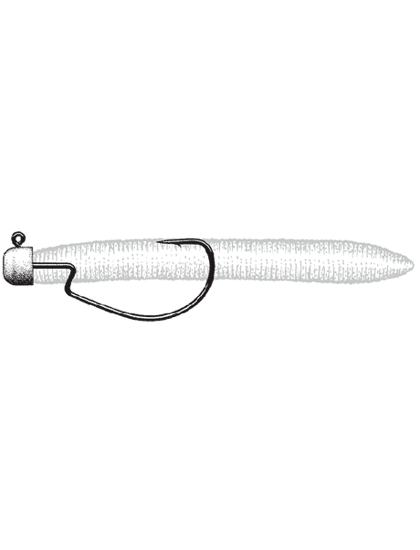 Owner Block Head Offset Hooks - Green Pumpkin - 1/8 oz - 1/0 Hook