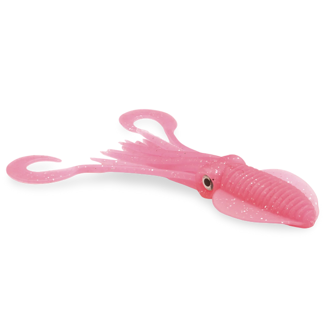 P-Line Twin Tail Squid 9" - Pink Glow Glitter