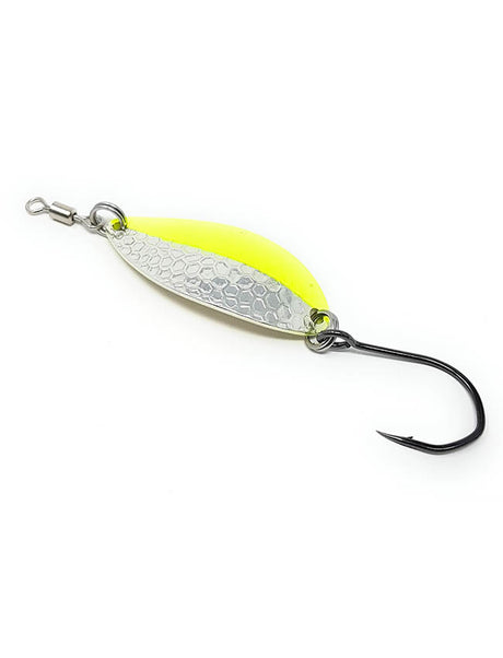 Prime Lures Oval Spoon - Silver Chartreuse - 2/5oz