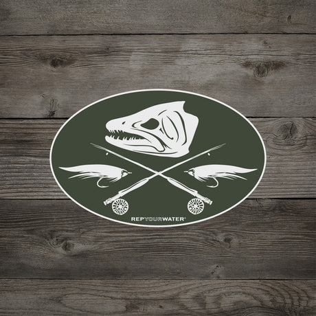 RepYourWater Jolly Trouter Sticker - White, Medium