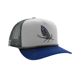 RepYourWater Pueblo Pottery Mayfly 5-Panel Trucker Hat - Grey/Green/Blue, One Size