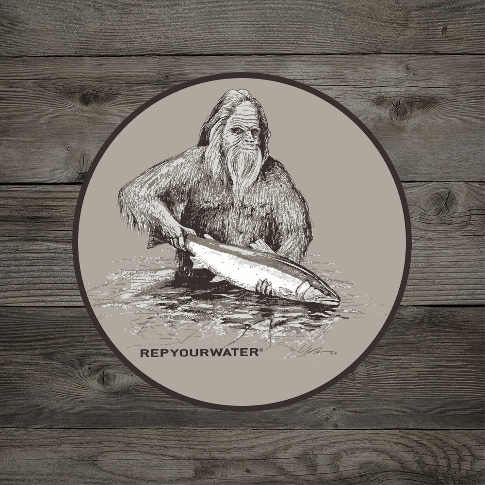 RepYourWater Squatch and Release 5-Inch Sticker - White
