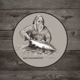 RepYourWater Squatch and Release 5-Inch Sticker - White