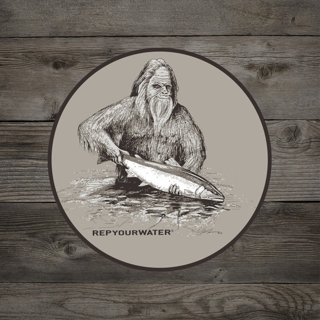 RepYourWater Squatch and Release 5-Inch Sticker - White