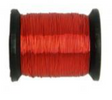 Spool of red thread on a white background