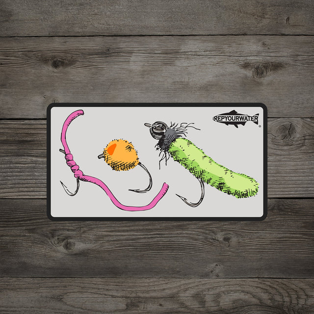 RepYourWater Trash Flies Medium Sticker - White