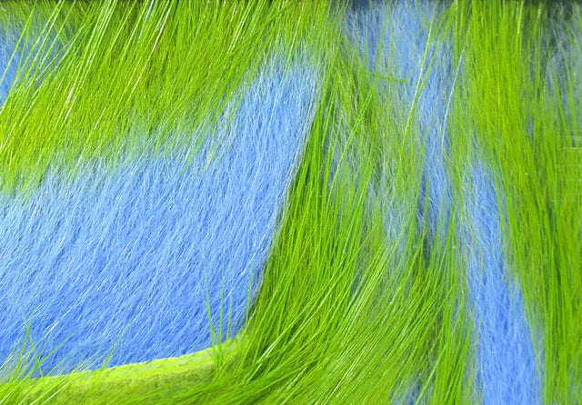 Hareline Two-Toned Rabbit Strips - Key Lime Baby Blue Hareline Dubbin