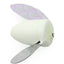White propeller with a patterned blade on a white background
