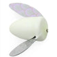White propeller with a patterned blade on a white background
