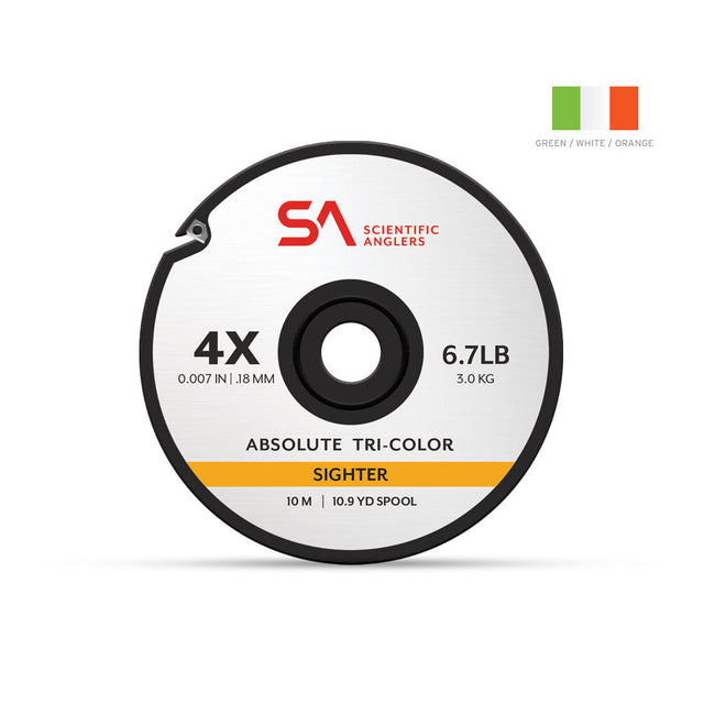 Scientific Anglers Absolute Tri-Color Sighter Tippet - White/Orange/Green