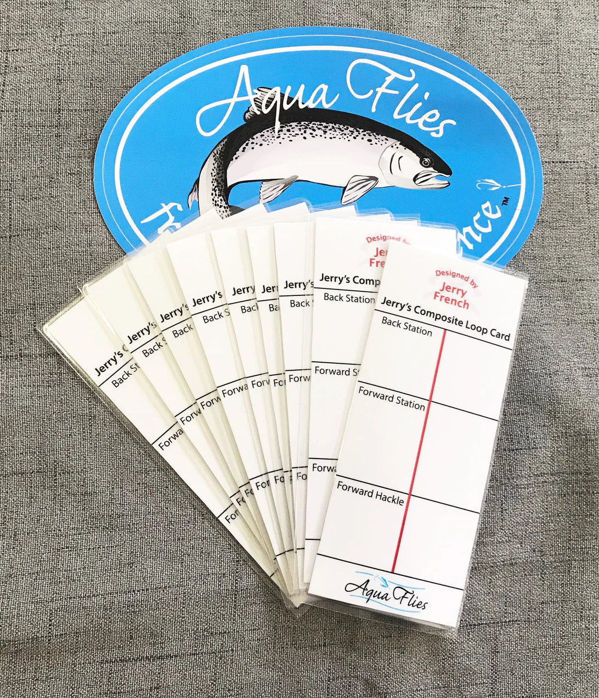 Aqua Flies Jerry French Composite Loop Card - 5" x 2"