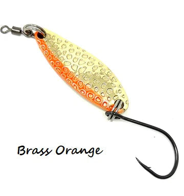 Prime Lures Wiggler Spoon 2/5 oz - Brass/Orange