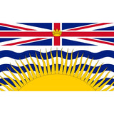 British Columbia provincial flag with Union Jack, crown, and rising sun