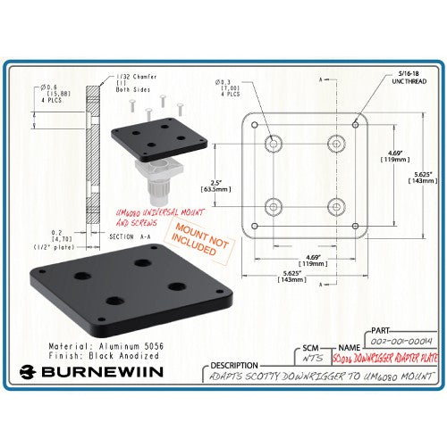 Burnewiin Scotty Downrigger Adapter Plate – The Harbour Chandler