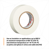 3M COLORFLEX ELECTRICAL TAPE - WHITE