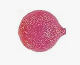 Pink textured ball on a white background