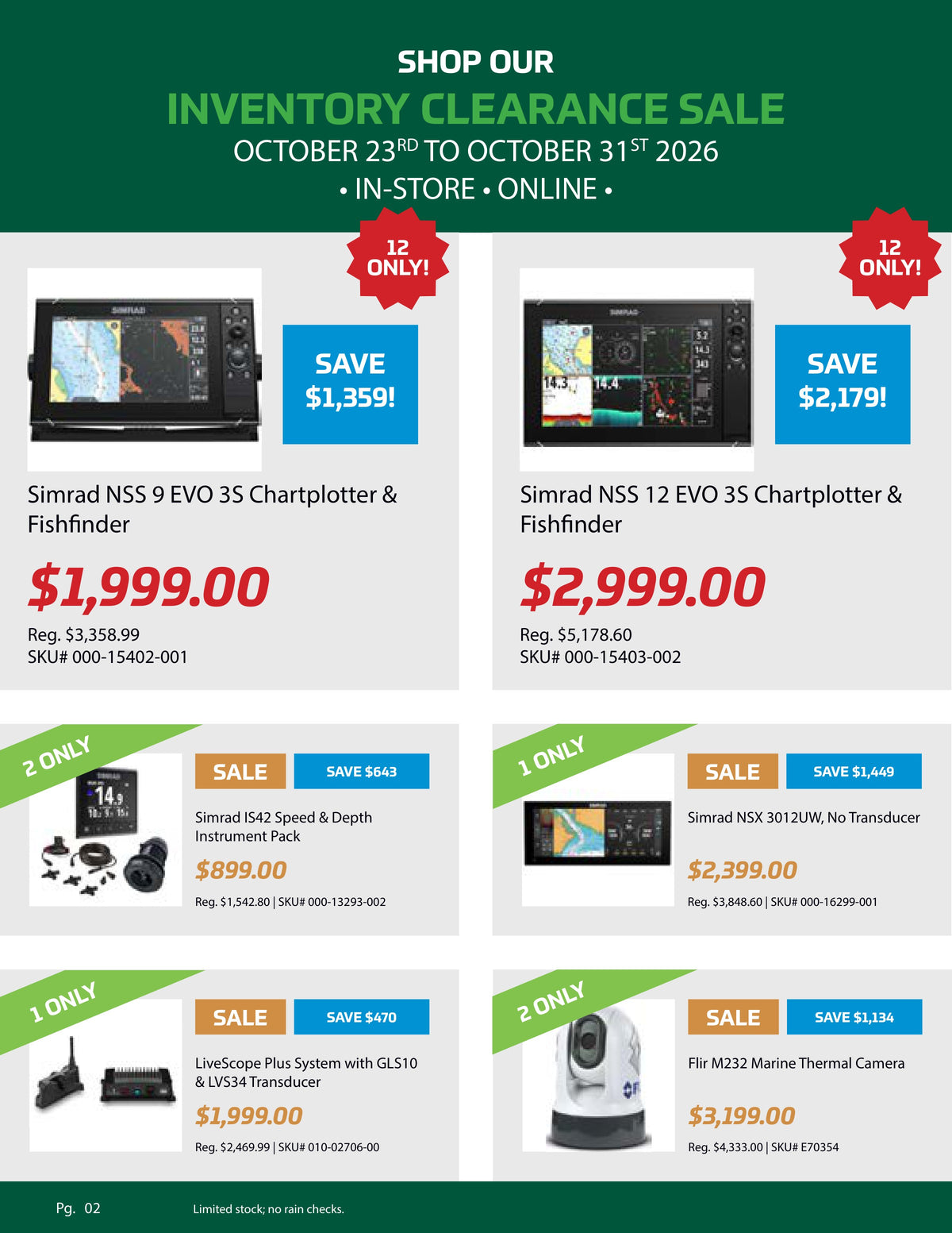 Inventory Clearance Sale, Pg. 02