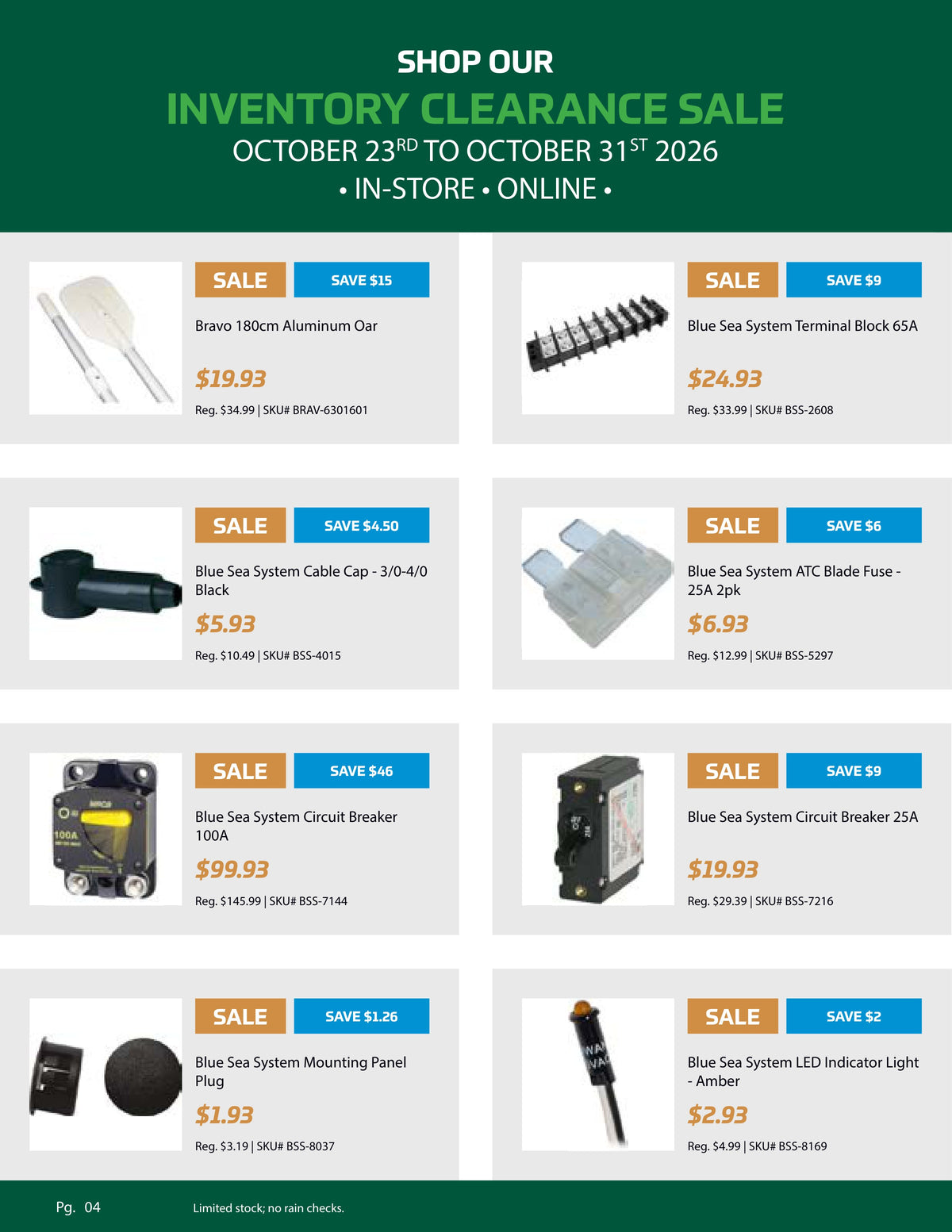 Inventory Clearance Sale, Pg. 04