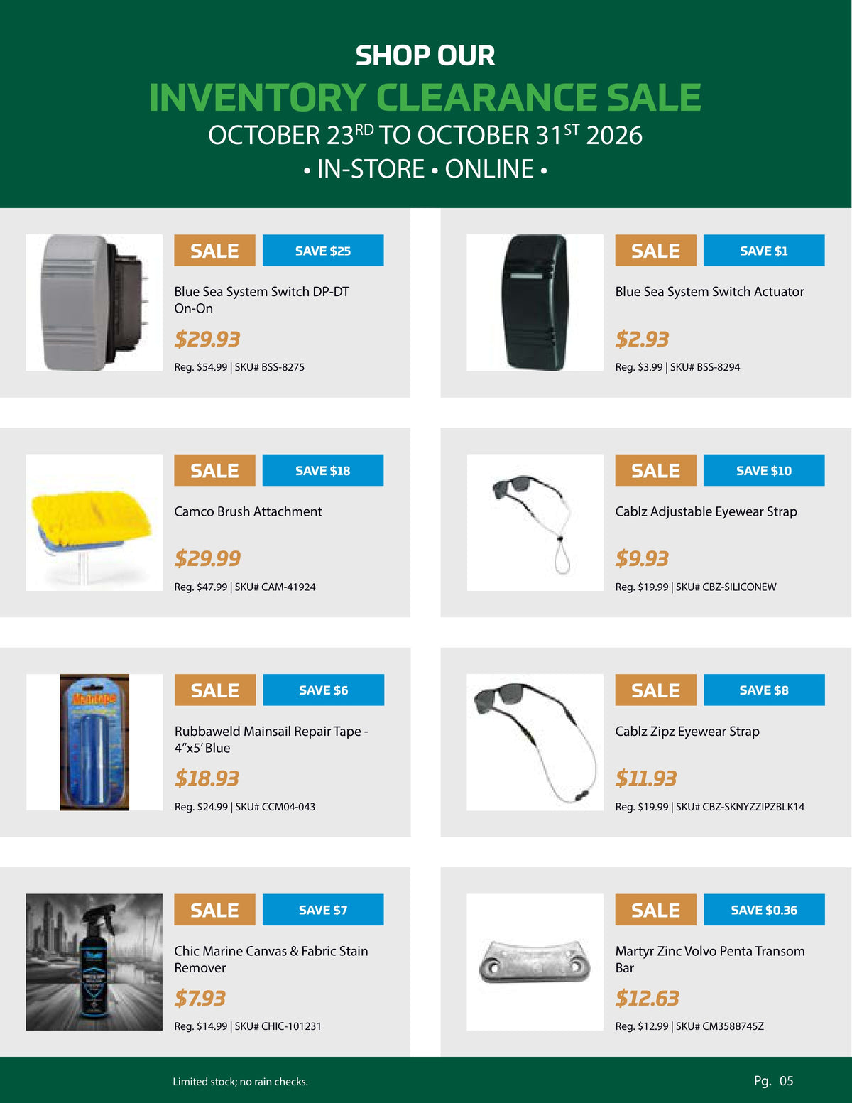 Inventory Clearance Sale, Pg. 05