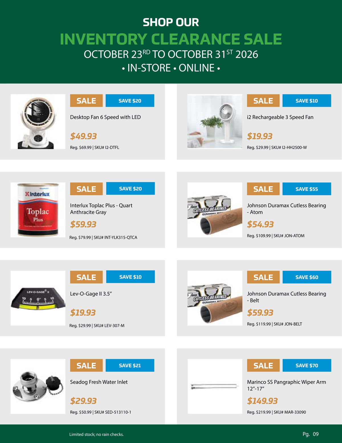 Inventory Clearance Sale, Pg. 09