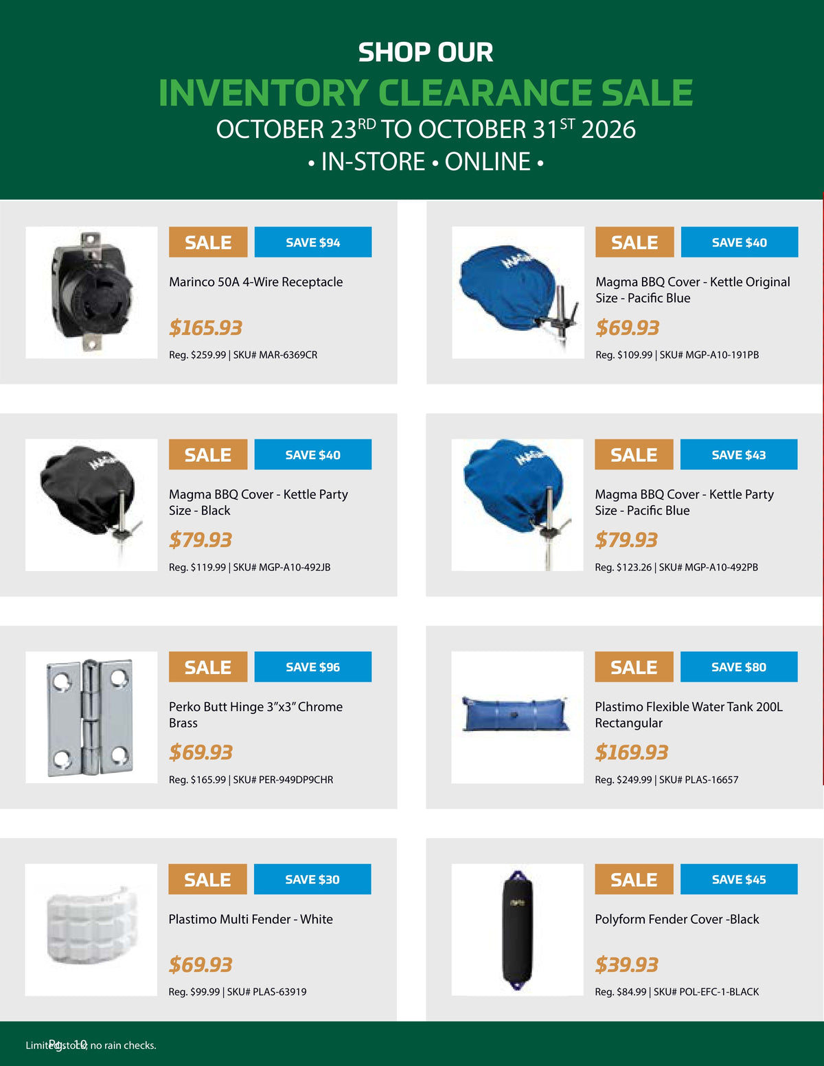 Inventory Clearance Sale, Pg. 10