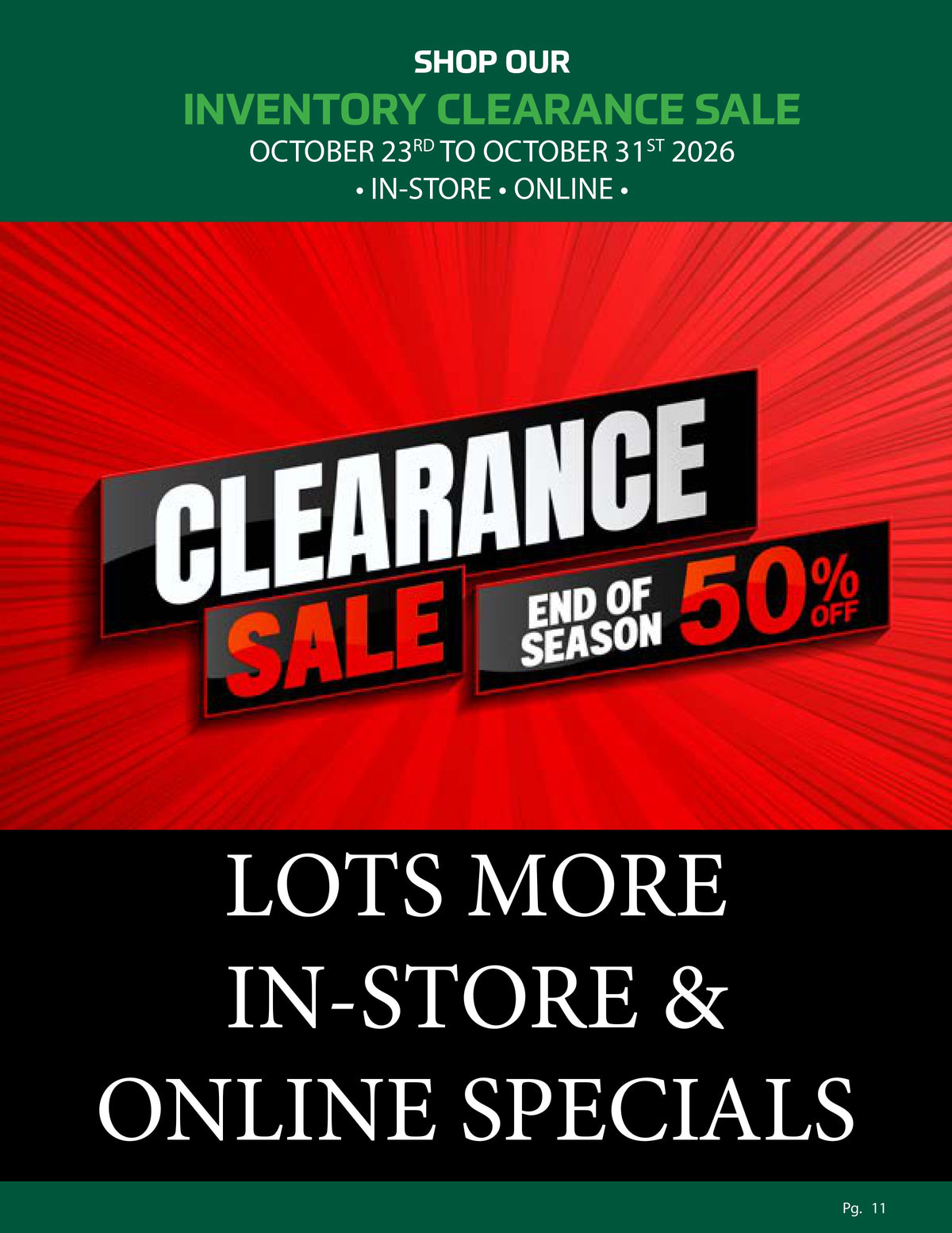Inventory Clearance Sale, Pg. 11