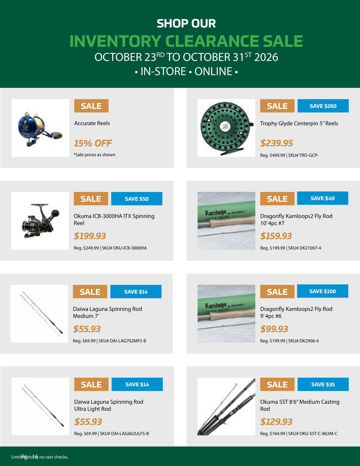 Inventory Clearance Sale, Pg. 16