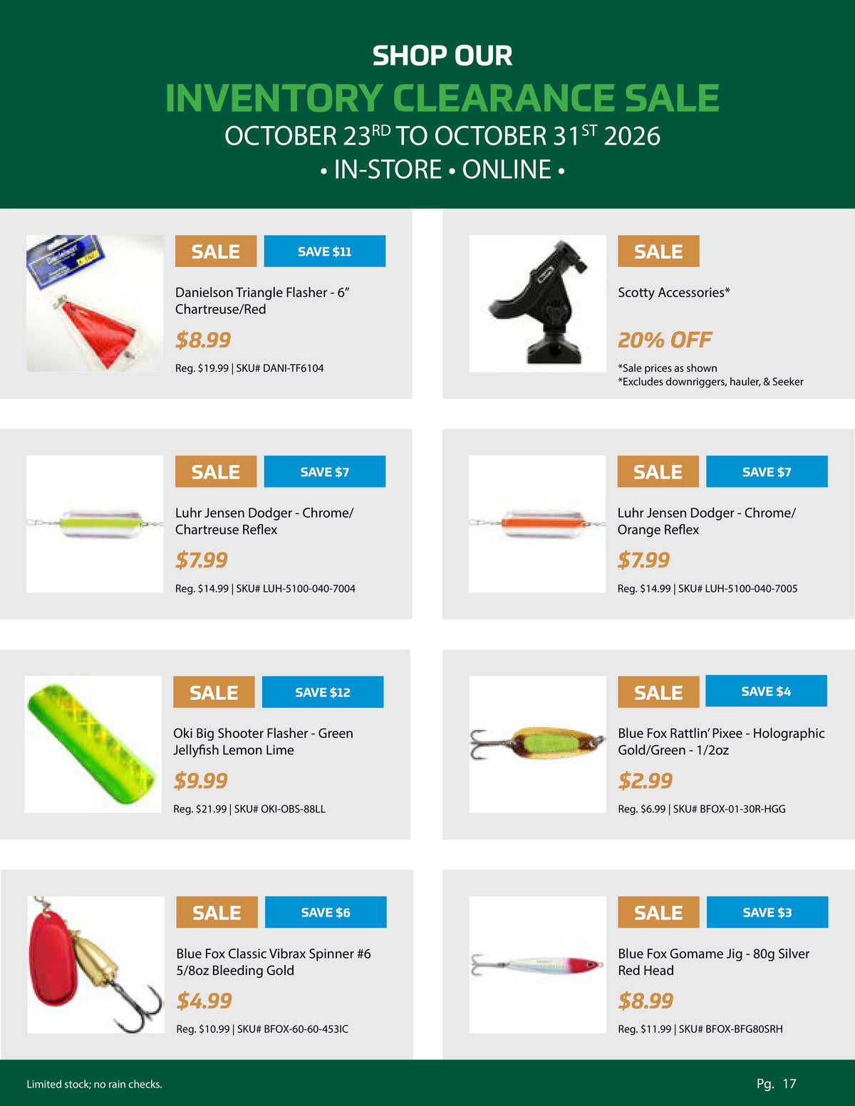 Inventory Clearance Sale, Pg. 17