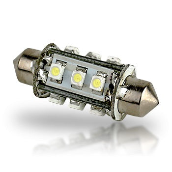 Lunasea 42mm 12-LED Festoon Bulb, Warm White, 10-16V – LLB-18LW-21-00