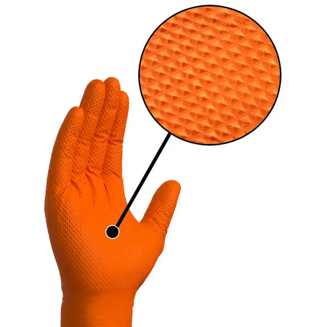 Glove Works Industrial Orange RDT Nitrile Gloves - L