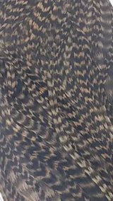 Hareline Half Grizzly Saddle Tan Saddle Hackle, Hen Hackle, Asst. Feathers