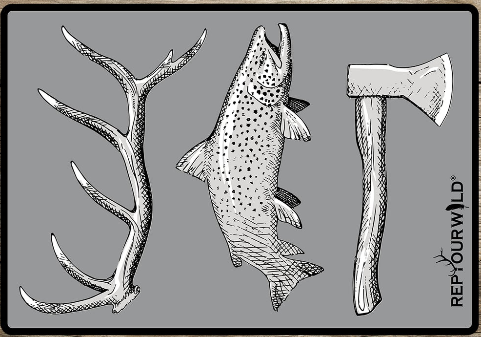 RepYourWater Hunt. Fish. Camp. Sticker - Medium