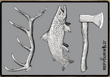 RepYourWater Hunt. Fish. Camp. Sticker - Medium
