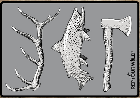 RepYourWater Hunt. Fish. Camp. Sticker - Medium